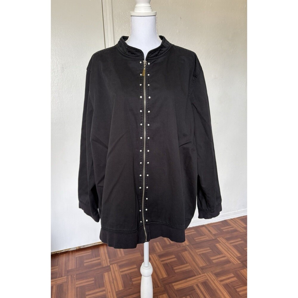 Liz & me Sport vintage Women’s 100% Cotton Full Zipper Black Jacket Size 3X